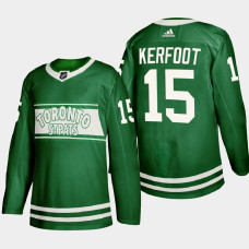 Toronto Maple Leafs St. Patricks Day 2022 Alexander Kerfoot Green Special Edition Jersey