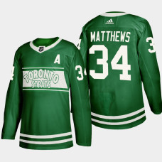 Toronto Maple Leafs St. Patricks Day 2022 Auston Matthews Green Special Edition Jersey