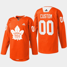 Custom Toronto Maple Leafs Every Child Matters 2022 Orange #00 Jersey Warmup