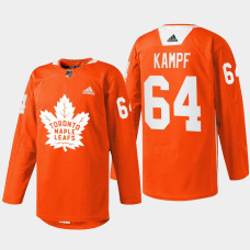 David Kampf Toronto Maple Leafs Every Child Matters 2022 Orange #64 Jersey Warmup