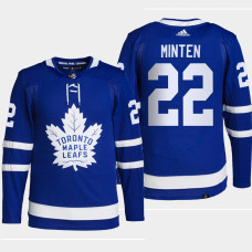 Fraser Minten Toronto Maple Leafs 2022 NHL Draft Blue Jersey Authentic Primegreen Home