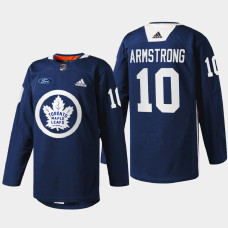 George Armstrong Toronto Maple Leafs Primary Logo 2022 Navy #10 Jersey Warm Up