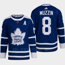 Toronto Maple Leafs 2022 Reverse Retro 2.0 Jake Muzzin Blue Authentic Primegreen Jersey Men's