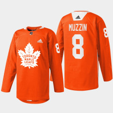 Jake Muzzin Toronto Maple Leafs Every Child Matters 2022 Orange #8 Jersey Warmup