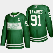 Toronto Maple Leafs St. Patricks Day 2022 John Tavares Green Special Edition Jersey