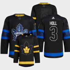 Justin Holl #3 Toronto Maple Leafs Black Jersey 2022 Alternate Drew house Authentic Reversible