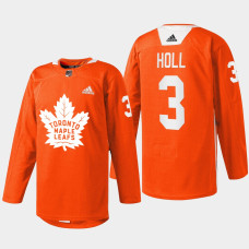 Justin Holl Toronto Maple Leafs Every Child Matters 2022 Orange #3 Jersey Warmup