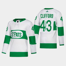 Toronto Maple Leafs 2022 St. Pats Kyle Clifford White Authentic Jersey