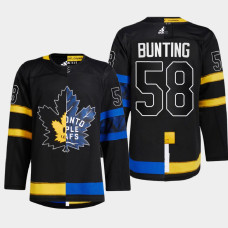 Michael Bunting #58 Toronto Maple Leafs Black Jersey 2022 Split Edition Drew house Alternate