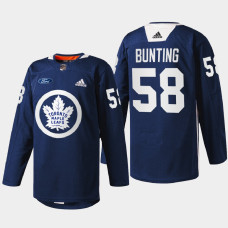 Michael Bunting Toronto Maple Leafs Primary Logo 2022 Navy #58 Jersey Warm Up