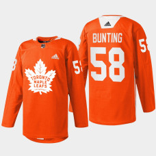 Michael Bunting Toronto Maple Leafs Every Child Matters 2022 Orange #58 Jersey Warmup