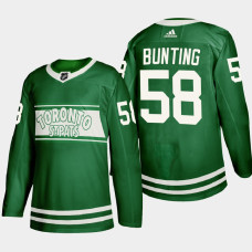 Toronto Maple Leafs St. Patricks Day 2022 Michael Bunting Green Special Edition Jersey