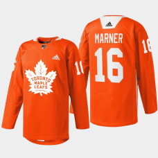 Mitch Marner Toronto Maple Leafs Every Child Matters 2022 Orange #16 Jersey Warmup