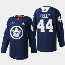 Morgan Rielly Toronto Maple Leafs Primary Logo 2022 Navy #44 Jersey Warm Up