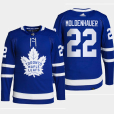 Nicholas Moldenhauer Toronto Maple Leafs 2022 NHL Draft Blue Jersey Authentic Primegreen Home