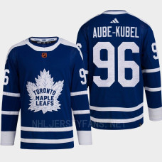 Toronto Maple Leafs 2022 Reverse Retro 2.0 Nicolas Aube-Kubel Blue Authentic Primegreen Jersey Men's