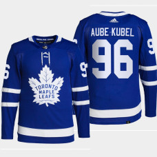 Nicolas Aube-Kubel #96 Toronto Maple Leafs Blue Jersey 2022 Primegreen Authentic Home