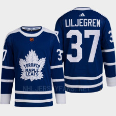 Toronto Maple Leafs 2022 Reverse Retro 2.0 Timothy Liljegren Blue Authentic Primegreen Jersey Men's