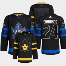 Wayne Simmonds #24 Toronto Maple Leafs Black Jersey 2022 Alternate Drew house Authentic Reversible