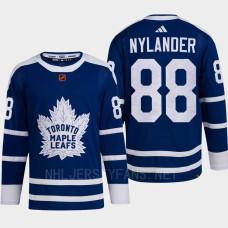 Toronto Maple Leafs 2022 Reverse Retro 2.0 William Nylander Blue Authentic Primegreen Jersey Men's