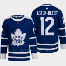 Toronto Maple Leafs 2022 Reverse Retro 2.0 Zach Aston-Reese Blue Authentic Primegreen Jersey Men's