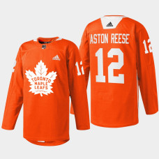 Zach Aston-Reese Toronto Maple Leafs Every Child Matters 2022 Orange #12 Jersey Warmup