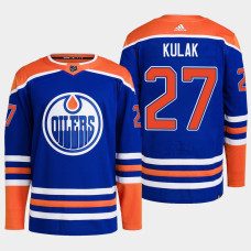 Edmonton Oilers Brett Kulak Royal Primegreen Authentic Home Jersey 2022-23