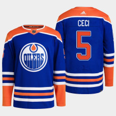 Edmonton Oilers Cody Ceci Royal Primegreen Authentic Home Jersey 2022-23