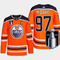 Connor McDavid Edmonton Oilers 2022 Stanley Cup Playoffs Orange #97 Jersey Authentic Primegreen