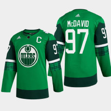 Edmonton Oilers 2022 St. Patrick Connor McDavid Green Warm-Up Jersey