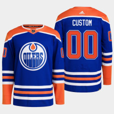 Custom #00 Edmonton Oilers Blue Jersey 2022-23 Primegreen Authentic Home