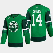 Edmonton Oilers 2022 St. Patrick Devin Shore Green Warm-Up Jersey