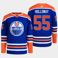 Edmonton Oilers Dylan Holloway Royal Primegreen Authentic Home Jersey 2022-23