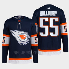 Edmonton Oilers Dylan Holloway Navy Authentic Primegreen Reverse Retro 2.0 Jersey 2022