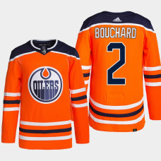 Edmonton Oilers Evan Bouchard Orange Home Primegreen Authentic Jersey 2022