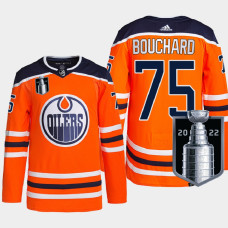 Evan Bouchard Edmonton Oilers 2022 Stanley Cup Playoffs Orange #75 Jersey Authentic Primegreen