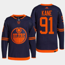 Evander Kane #91 Edmonton Oilers Navy Jersey 2022 Alternate Primegreen Authentic Pro