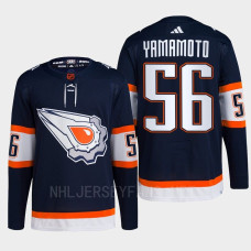 Edmonton Oilers Kailer Yamamoto Navy Authentic Primegreen Reverse Retro 2.0 Jersey 2022