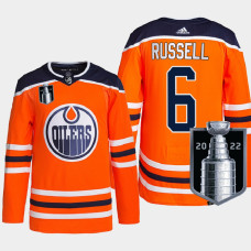 Kris Russell Edmonton Oilers 2022 Stanley Cup Playoffs Orange #6 Jersey Authentic Primegreen