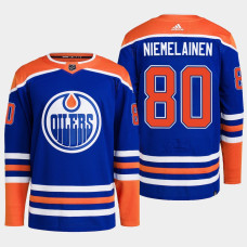 Edmonton Oilers Markus Niemelainen Royal Primegreen Authentic Home Jersey 2022-23