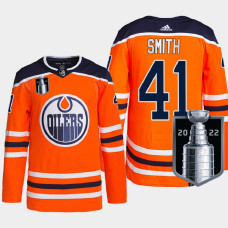 Mike Smith Edmonton Oilers 2022 Stanley Cup Playoffs Orange #41 Jersey Authentic Primegreen