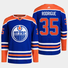 Edmonton Oilers Olivier Rodrigue Royal Primegreen Authentic Home Jersey 2022-23