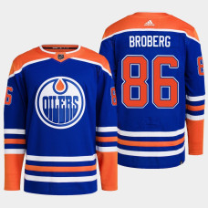 Edmonton Oilers Philip Broberg Royal Primegreen Authentic Home Jersey 2022-23