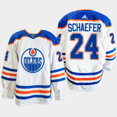 Edmonton Oilers Reid Schaefer White Away Primegreen Authentic Jersey 2022-23