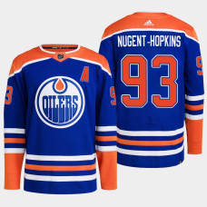 Ryan Nugent-Hopkins #93 Edmonton Oilers Blue Jersey 2022-23 Primegreen Authentic Home