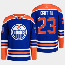 Edmonton Oilers Seth Griffith Royal Primegreen Authentic Home Jersey 2022-23