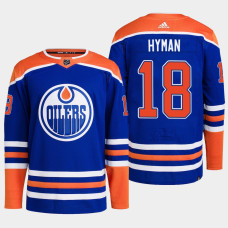 Edmonton Oilers Zach Hyman Royal Primegreen Authentic Home Jersey 2022-23