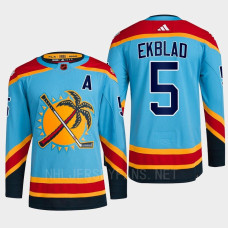 Florida Panthers 2022 Reverse Retro 2.0 Aaron Ekblad Blue Authentic Primegreen Jersey Men's