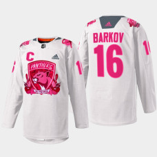 Aleksander Barkov Florida Panthers Pink in the Rink 2022 White #16 Jersey Warmup