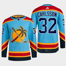 Florida Panthers Reverse Retro 2.0 Lucas Carlsson Blue Authentic Primegreen Jersey Men's With 2023 Stanley Cup Patch